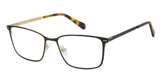 Fossil FOS 7174/G - Matte Black Havana, Metal, Rectangle frame