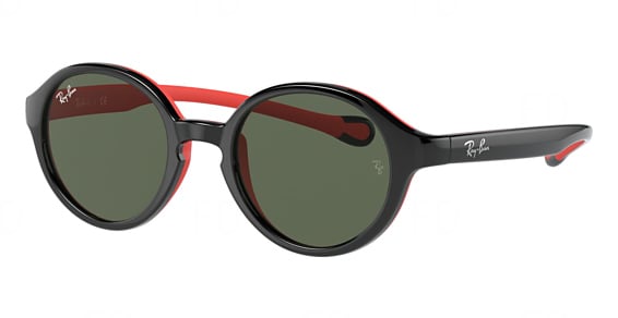 Ray-Ban RJ9075S - Black ON Rubber RED, Acetate, Oval frame