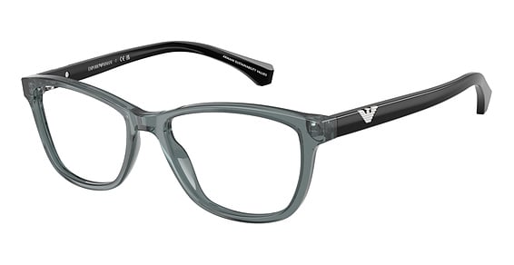 Emporio Armani EA3099 - Shiny Transparent Grey, Plastic, Oval frame