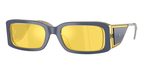 Diesel DL2017U - Trilayer Metal Yellow, Plastic, Rectangle frame
