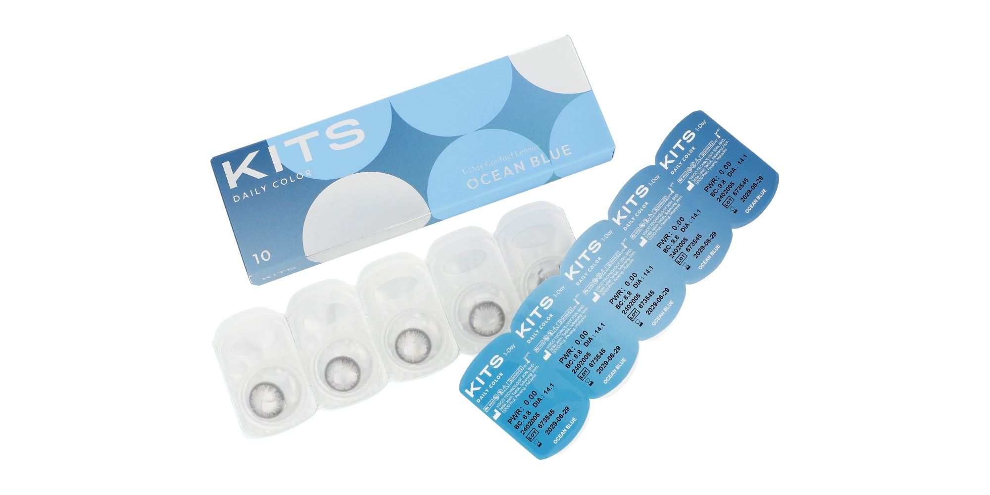 KITS Daily Color 10 Pack - Ocean Blue Contact Lenses | Kits.ca