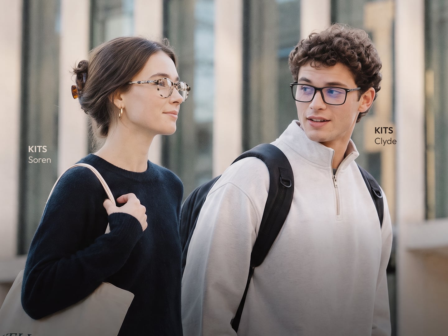 Two people wearing KITS summer eyewear
