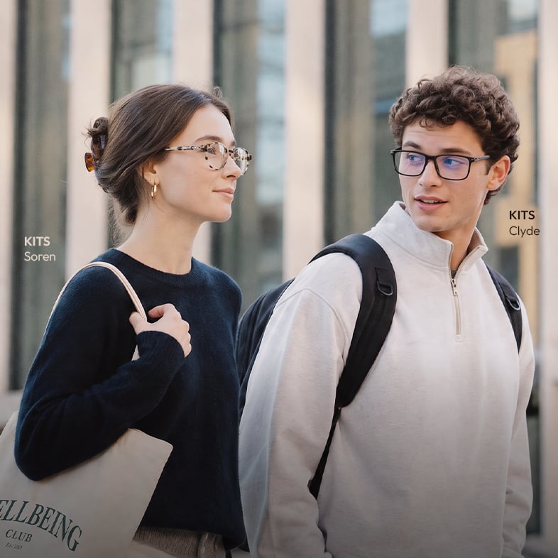 Two people wearing KITS summer eyewear
